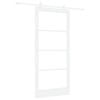 vidaXL Cs&uacute;sz&oacute; ajt&oacute; ORKDAL 93 x 202 cm T&ouml;m&ouml;r fenyőfa &eacute;s &uuml;veg Feh&eacute;r