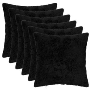 vidaXL P&aacute;rna huzat 6 db HEERLEN Fekete 30 x 30 cm Műny&uacute;l Szőr