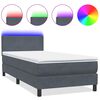 vidaXL s&ouml;t&eacute;tsz&uuml;rke b&aacute;rsony rug&oacute;s &eacute;s LED-es &aacute;gy matraccal 100x210 cm