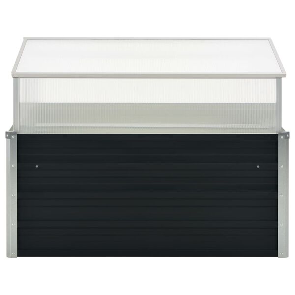 vidaXL antracitszürke horganyzott acél melegház 100 x 100 x 77 cm