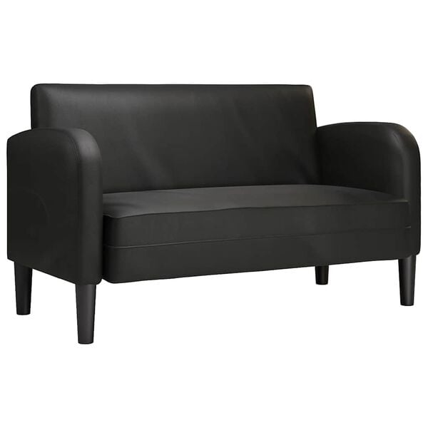 vidaXL fekete műbőr loveseat kanap&eacute; 110 cm
