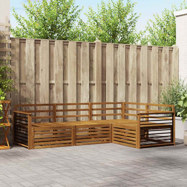 vidaXL K&uuml;lt&eacute;ri kanap&eacute; szett 4 pcs Term&eacute;szetes T&ouml;m&ouml;r Ak&aacute;cfa