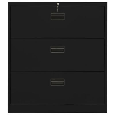 vidaXL fekete acél irattartó szekrény 90 x 46 x 103 cm