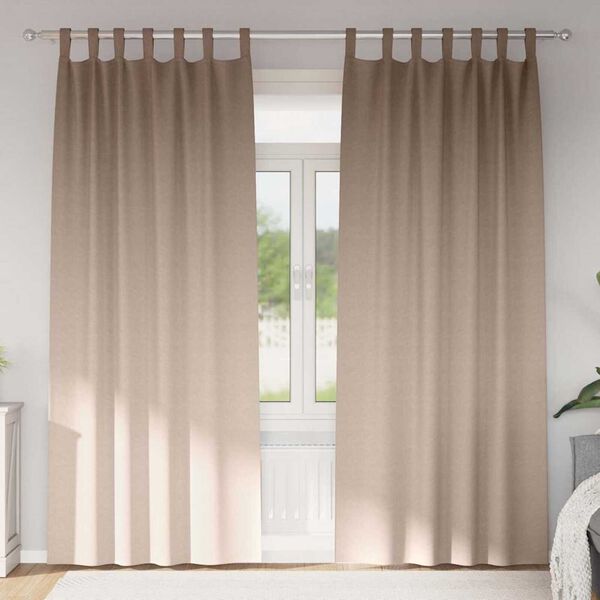 vidaXL Fekete F&uuml;gg&ouml;ny Gyűrűkkel 2 pcs T&oacute;psz&iacute;nű 245 x 140 cm Poli&eacute;szter