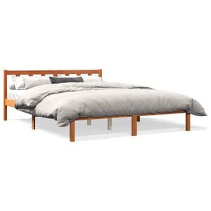 vidaXL viaszbarna t&ouml;m&ouml;r fenyőfa &aacute;gy matrac n&eacute;lk&uuml;l 160 x 200 cm