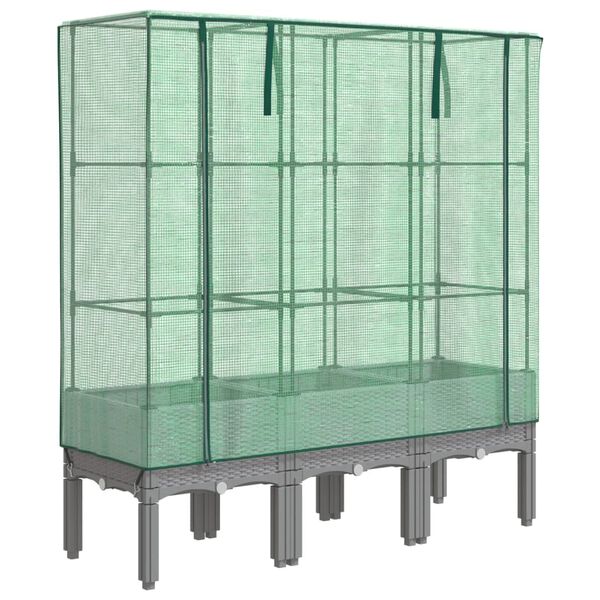 vidaXL rattan megjelen&eacute;sű magas&aacute;gy&aacute;s melegh&aacute;ztakar&oacute;val 120x40x140 cm