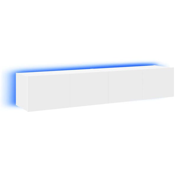 vidaXL 2 db feh&eacute;r falra szerelhető TV-szekr&eacute;ny LED-del 80x35x31 cm