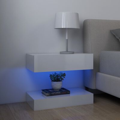 vidaXL magasfényű fehér TV-szekrény LED lámpákkal 60 x 35 cm