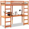 vidaXL viaszbarna t&ouml;m&ouml;r fenyő gal&eacute;ria&aacute;gy-keret matrac n&eacute;lk&uuml;l 75x190 cm