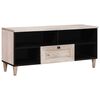 vidaXL TV szekr&eacute;ny Feh&eacute;rre feh&eacute;r&iacute;tett 100 x 33 x 46 cm T&ouml;m&ouml;r Mang&oacute;f&aacute;t