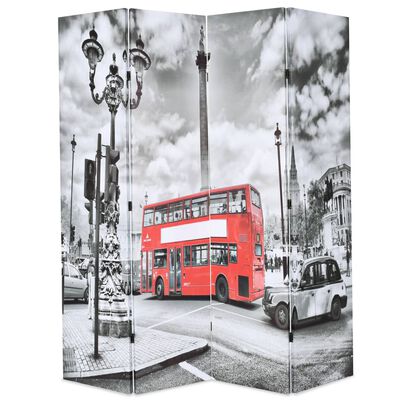 vidaXL fekete-fehér londoni busz mintás paraván 160 x 170 cm