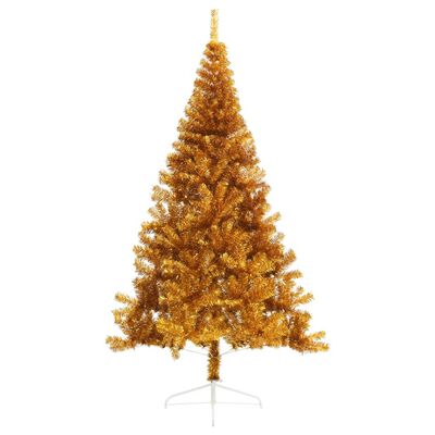 vidaXL aranyszínű PET fél műkarácsonyfa állvánnyal 210 cm