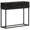 vidaXL fekete t&ouml;m&ouml;r mang&oacute;fa &eacute;s vas t&aacute;lal&oacute;asztal 90 x 30 x 76 cm
