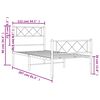 vidaXL fehér fém ágykeret fej- és lábtámlával 107 x 203 cm