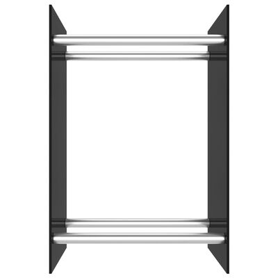 vidaXL fekete üveg tűzifatároló 40 x 35 x 60 cm