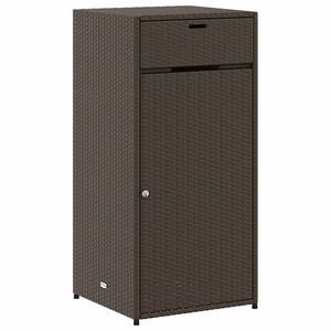 vidaXL barna polyrattan kerti t&aacute;rol&oacute;szekr&eacute;ny 55 x 55 x 111 cm