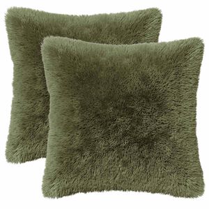 vidaXL P&aacute;rna huzat 2 pcs HEERLEN Z&ouml;ld 30 x 30 cm PV Mikropl&uuml;ss