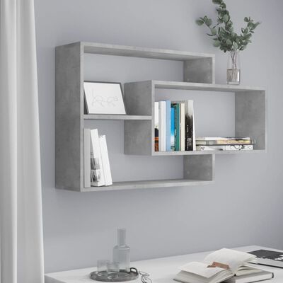 800328 vidaXL Wall Shelves Concrete Grey 104x20x58,5 cm Chipboard