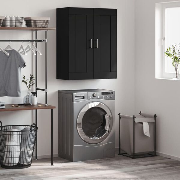 vidaXL fekete szerelt fa fali szekr&eacute;ny 69,5 x 34 x 90 cm