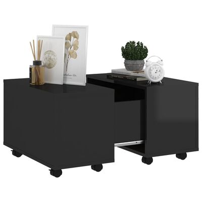 vidaXL magasfényű fekete forgácslap dohányzóasztal 60 x 60 x 38 cm