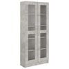 vidaXL betonsz&uuml;rke szerelt fa vitrinszekr&eacute;ny 82,5 x 30,5 x 185 cm