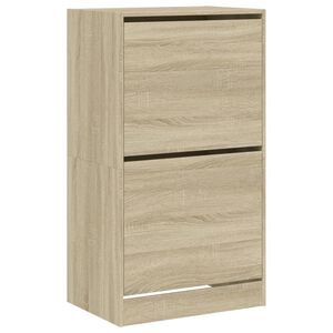 vidaXL sonoma t&ouml;lgysz&iacute;nű cipőszekr&eacute;ny 2 kihajthat&oacute; fi&oacute;kkal 60x42x108cm
