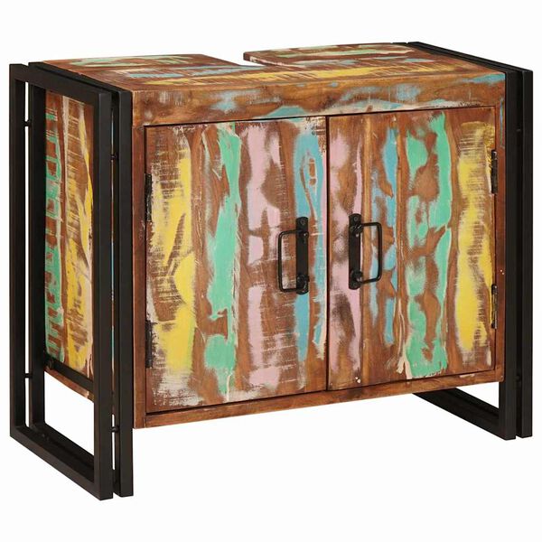 vidaXL Mosd&oacute;kagyl&oacute; szekr&eacute;ny Soksz&iacute;nű Szil&aacute;rd &Uacute;jrahasznos&iacute;tott Fa