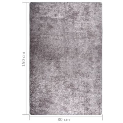 vidaXL szürke csúszásmentes mosható szőnyeg 80 x 150 cm