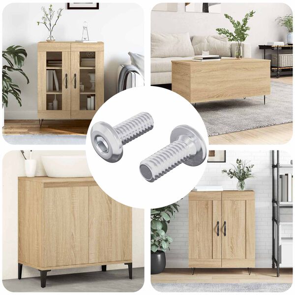 vidaXL Fejz&aacute;r Csavar 2 pcs Ez&uuml;st M6 x 15 mm Ac&eacute;l