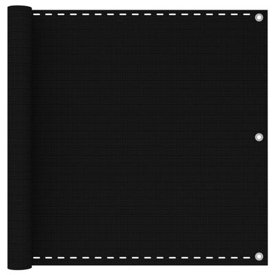 vidaXL fekete HDPE erkélyparaván 90 x 400 cm