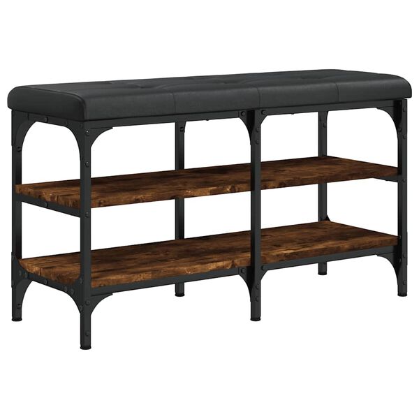 vidaXL f&uuml;st&ouml;s t&ouml;lgy sz&iacute;nű szerelt fa cipőt&aacute;rol&oacute; pad 82 x 32 x 47 cm