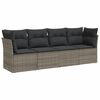 vidaXL 4 r&eacute;szes sz&uuml;rke polyrattan kerti &uuml;lőgarnit&uacute;ra p&aacute;rn&aacute;kkal