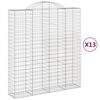vidaXL 13 db &iacute;ves horganyzott vas gabion kos&aacute;r 200x50x220/240 cm