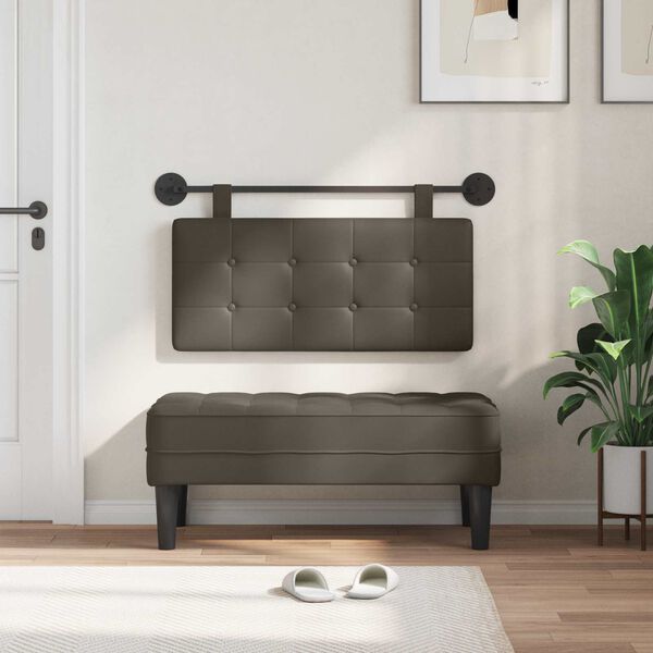 vidaXL Fali Fejt&aacute;mla Falra szerelhető Sz&uuml;rke 100 x 55 x 5 cm Műbőr