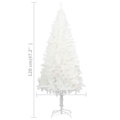 vidaXL fehér műkarácsonyfa élethű tűlevelekkel 120 cm