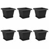 vidaXL N&ouml;v&eacute;nycser&eacute;p 6 pcs Fekete 28,5 x 28,5 x 22 cm Műanyag