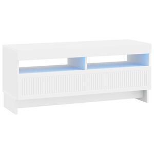vidaXL LED TV szekr&eacute;ny Feh&eacute;r Szerelt Fa