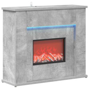 vidaXL LED-szalagos kandall&oacute; Beton 63 x 20 x 54,5 cm Szerelt fa