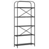 vidaXL K&ouml;nyvespolc Fekete t&ouml;lgy 80 x 30 x 183 cm Faanyag