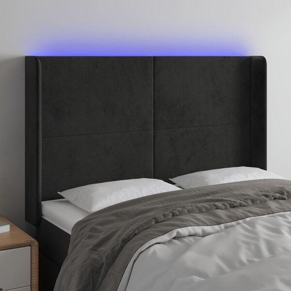 vidaXL fekete b&aacute;rsony LED-es fejt&aacute;mla 147x16x118/128 cm