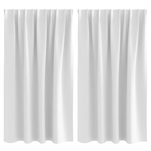 vidaXL Fekete F&uuml;gg&ouml;ny Gyűrűkkel 2 pcs F&eacute;nyes feh&eacute;r 140 x 140 cm