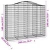 vidaXL 10 db íves horganyzott vas gabion kosár 200x50x160/180 cm