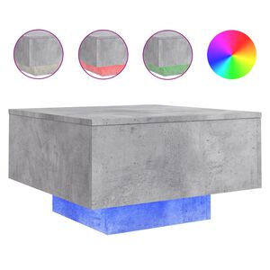 vidaXL betonsz&uuml;rke doh&aacute;nyz&oacute;asztal LED-l&aacute;mp&aacute;kkal 55 x 55 x 31 cm