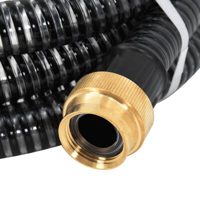 vidaXL fekete PVC szívótömlő sárgaréz csatlakozókkal 1,1" 3 m