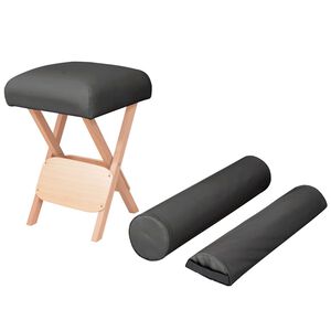 vidaXL fekete &ouml;sszecsukhat&oacute; massz&aacute;zssz&eacute;k 12 cm-es &uuml;l&eacute;s/2 t&aacute;maszt&eacute;k