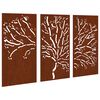 vidaXL 3 db famint&aacute;s corten ac&eacute;l kerti fald&iacute;sz 105 x 55 cm