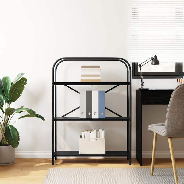 vidaXL K&ouml;nyvespolc Fekete t&ouml;lgy 80 x 30 x 109 cm Faanyag