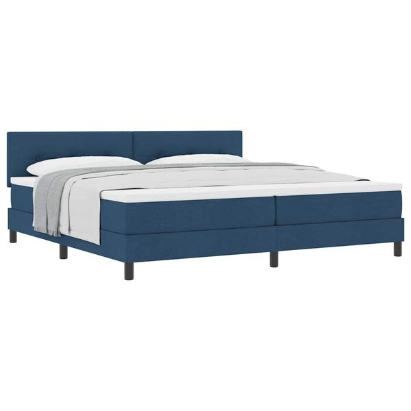 vidaXL Boxspring &aacute;gy matraccal matracmal K&eacute;k 200 x 200 cm sz&ouml;vet