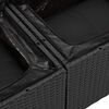 vidaXL Kerti Kanap&eacute; Szett p&aacute;rn&aacute;val t&aacute;rol&oacute;val 9 pcs Fekete Poly Rattan
