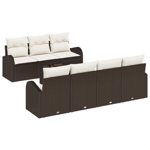 vidaXL Kerti Kanap&eacute; Szett Barna 55 x 55 x 37 cm polirattan